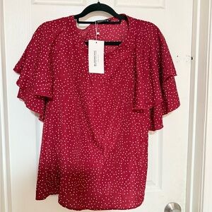 BloomChic Red Polka Dot Blouse